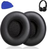 Beats Coussinets de remplacement Convient pour le casque supra-auriculaire sans fil Beats Solo 2 & Solo 3, en cuir protéiné souple (Noir).
