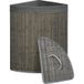 Panier à linge 55l avec couvercle, poignée, trieur de linge avec sac amovible pour salle de bain, bambou, gris