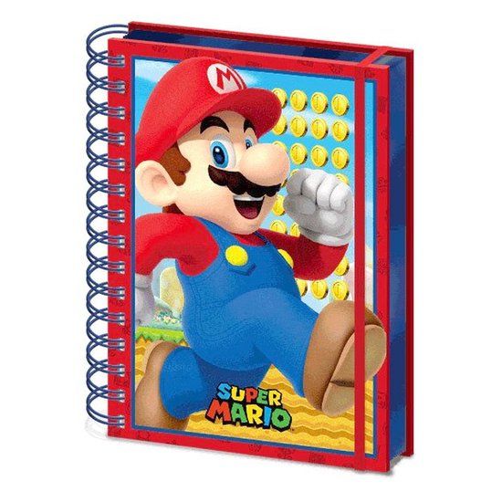 Nintendo Super Mario A5 Notebook - Lined - 100 Pages - Softcover - Spiral Bound