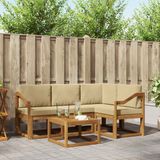 vidaXL Buiten bank set 5 st Natuurlijk en Beige