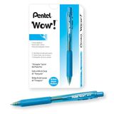 Pentel BK440-S Balpen met drukmechanisme en ergonomische driehoekige greepzone, lichtblauw