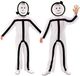 EUROCARNAVALES - Déguisement avec masques stickman pour enfants - 4 - 6 ans (104/116)