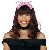 FIESTAS GUIRCA Kattenhoofdband met metallic bloemen, voor volwassenen