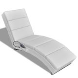 VidaXL Elektrische Massagestoel Kunstleer Wit