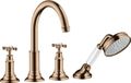 Hansgrohe complete montageset Axor Montreux 4-L-BW-rand-arm, met kruishendel, gepolijst, goud