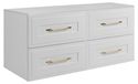 3xE living Meuble bas de salle de bain, blanc, 160 (2 x 80) x 46 x 58 cm