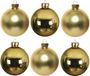 Decoris Kerstballen - 6 stuks - Goud - 8 cm - Glas - Glans en Mat