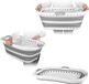 Panier à linge pliable avec conception Hip Hugger - Forme incurvée - Poignées antidérapantes - 37 litres - Gris