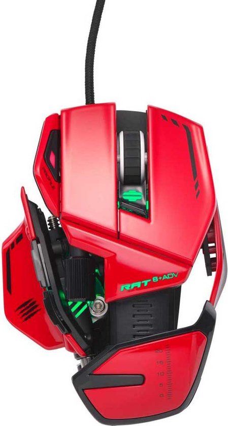 Mad Catz R.A.T. 8+ ADV Gaming Mouse - 20000 DPI - Red/Black
