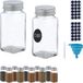 Merkloos Relaxdays Glazen Kruidenpotjes - Set van 12 - Vierkant - Transparant/Zilver