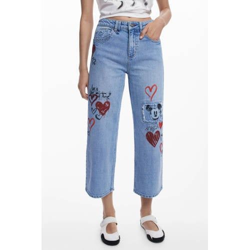 Desigual straight leg jeans medium blue denim