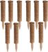 Pro garden tuteur coco - 10x - bois d'eucalyptus - D4,5 x H30 cm - support de plante
