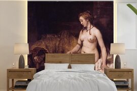 Nr1Wallpaper Behang - Fotobehang Bathsheba in het bad - Rembrandt van Rijn - Breedte 300 cm x hoogte 300 cm