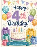 Happy 4th Birthday!: A coloring and activity book for your special day!