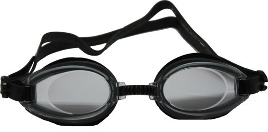 GS Quality Products Zwembril / duikbril in etui - ZWART - inclusief zwem-oordopjes