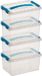 Sunware 4x Sunware Q-Line Opbergboxen 6L - Transparant/Blauw