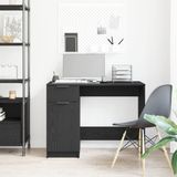 vidaXL Bureau Zwart Eiken Bewerkt Hout 100 x 50 x 75 cm