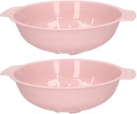 Plasticforte Keuken vergiet zeef - 2x - kunststof - D25 cm x H8 cm - roze