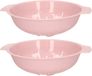 Plasticforte Keuken vergiet zeef - 2x - kunststof - D25 cm x H8 cm - roze