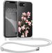 kwmobile telefoonhoesje geschikt voor Apple iPhone 17e / iPhone 16e - Hoesje met telefoonkoord - Back cover voor smartphone - Case in poederroze / wit / transparant