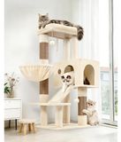Merkloos Krabpaal - 116 cm - Sisal - Kattenhuis en platform