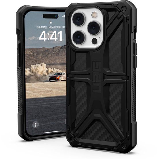 Urban Armor Gear Monarch Apple iPhone 14 Pro Hoesje Carbon Fiber
