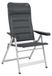 Chaise pliante en aluminium, ergonomique, rembourrée, de couleur gris foncé