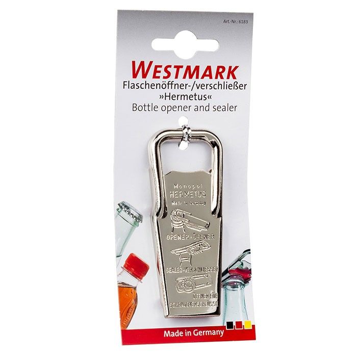 Westmark Hermetus Flesopener en -dop - Zilver/Rood