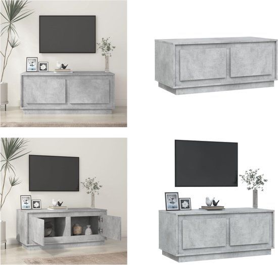 vidaXL Salontafel 102x50x44 cm bewerkt hout betongrijs