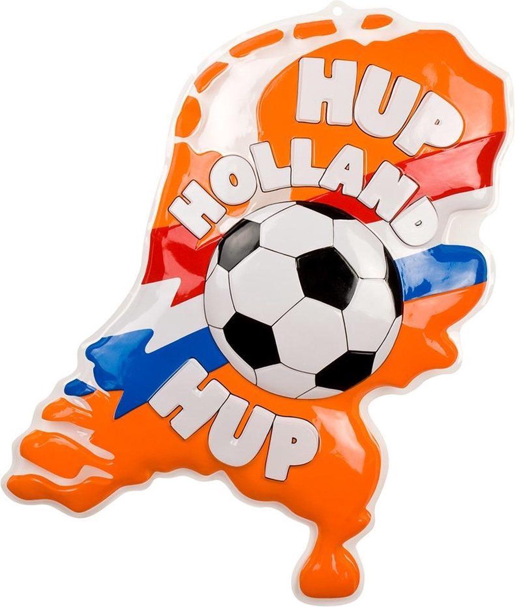 Boland Wanddecoratie Hup Holland Hup - Oranje - EK/WK Voetbal - 80 x 70 cm