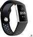 Strap-it Fitbit Charge 3 sport bandje - zwart-grijs - Maat: L