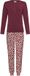 Pastunette Premium - Satin Wild - Pyjama - Modal - Bordeaux/Creme - Maat 46