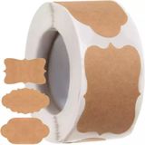 Merkloos / Sans marque Ruhhy labelstickers - lichtbruin - 300 stuks - cadeaulabels - cadeau - etiketten