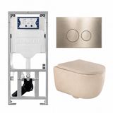 Geberit QeramiQ Dely Swirl Toiletset - Mat Beige