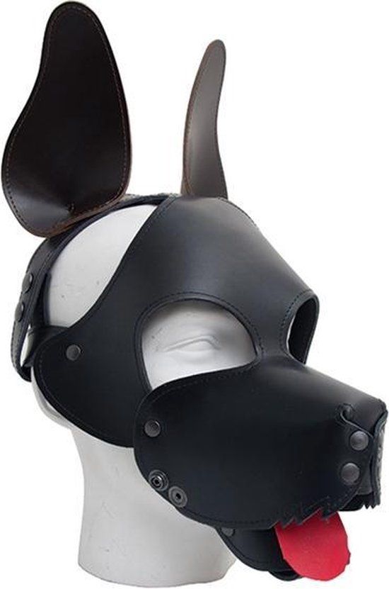Mister B Leather Rough Dog Mask - Brown