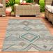 Tapis vintage pour le salon | Convient pour l'intérieur et l'extérieur | Vert | Dimensions : 160 x 230 cm