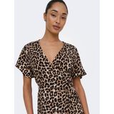 ONLY ONLCALI LIFE S/S WRAP DRESS WVN NOOS Dames Maxi jurk Panterprint L