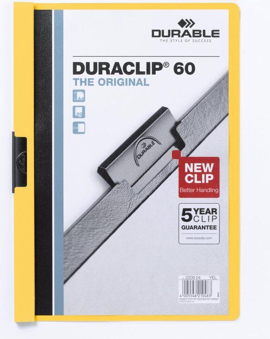 Durable Duraclip 6mm - Geel - A4