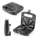 mPTech Huslog EasyBite Broodrooster, sandwichmaker, sandwich, antiaanbaklaag, 1000 W, driehoekig, zwart