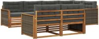 vidaXL - Hoek loungeset - 7 zitplekken - Natuurlijk en antraciet - Acacia hout