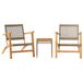 vidaXL Bistroset van polyrotan en massief acaciahout, 3-delig, beige