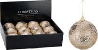 A-plats Boule de Noël 8cm en plastique, couleur beige 1 pièce