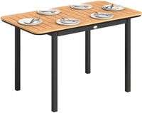 Outsunny Tuintafel - Metaal, Composiet - Bruin - 127 x 70 x 75 cm