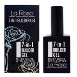 LaRosa 7-in-1 BUILDER GEL in een Fles – Versterkende Gel 15ml voor Nagelverlenging, Langdurige Base/Top Coat - MELKWIT MET GLITTER