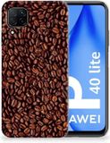 B2Ctelecom Back Cover voor Huawei P40 Lite Siliconen Case Koffiebonen