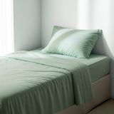 Ruggeri - Eenpersoons beddengoedset - 100% zachte hoogwaardige microvezel - kussenslopen + 1 hoeslaken + 1 laken - collectie Everyday (groen, eenpersoonsbed)