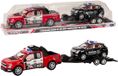LEAN TOYS Police pick-up with tow truck trailer Off-road vehicle Police set