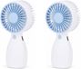Merkloos / Sans marque Cooling Mini handventilator - 2x - blauw - 6 x 12 cm - USB - verkoeling in zomer - Op batterijen
