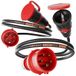 NWP Adapter 2 x 1,5 m 16 A 400 V stekker sterke stroom naar 230 V Schuko koppeling - IP44-3 x 2,5 mm² rubberen slangkabel