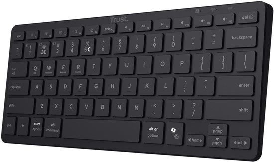 Trust Nado II Toetsenbord Thuis/Werk USB + Bluetooth AZERTY Frans Zwart